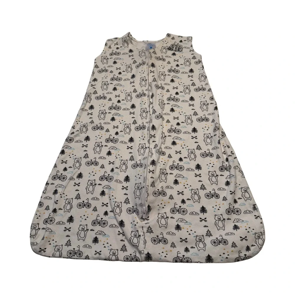 Halo SleepSack Wearable‎ Blanket Medium 6-12 Months Bear Bicycle Print White